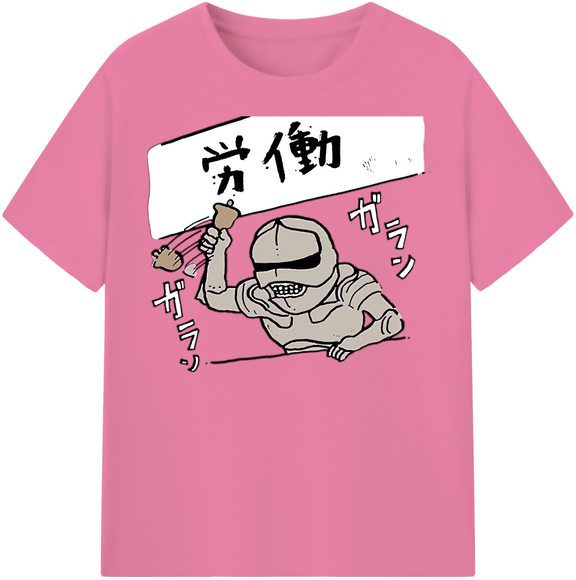 （画像用） ちいかわ 労働の鎧さん Chii-kawa Mr. Armor of Labor 綿100％半袖Tシャツ（フロントプリント）
